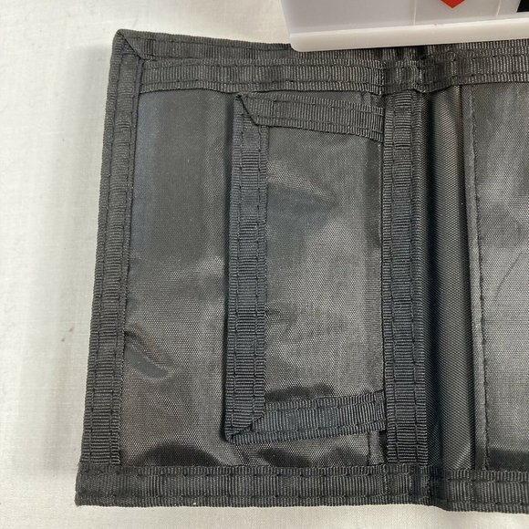 Pittsburgh Penguins Black Nylon Wallet Trifold Hook Loop Closure Hockey Logo NHL - Picture 4 of 7